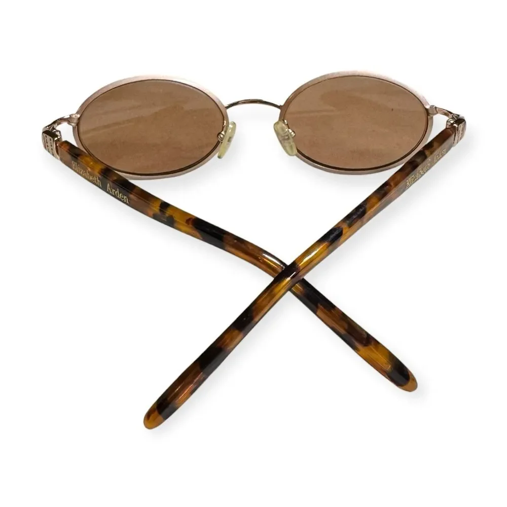 Elizabeth Arden Round Eyeglasses Tortoise Gold Frame Vintage Wear‎